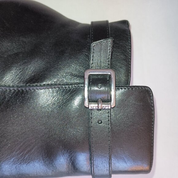 Lauren Ralph Lauren Carole Black Leather Moto Booties Ankle Boots Size 6B - Picture 5 of 12